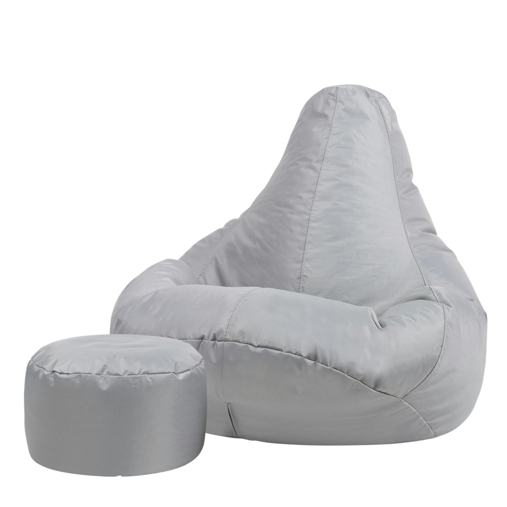 - Pouf inclinable avec repose-pied extérieur gris clair