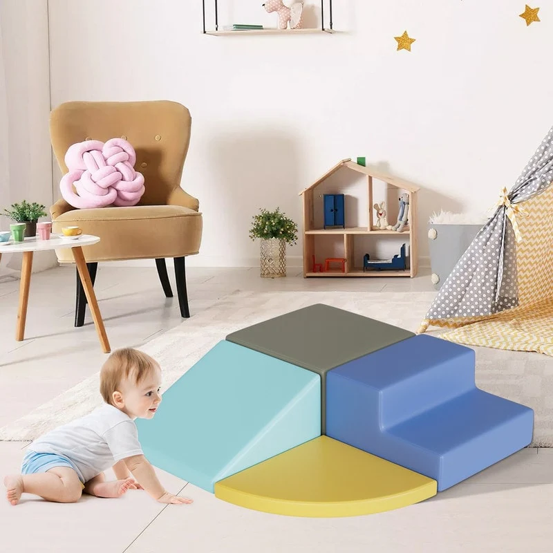 4 Pieces Baby Kids Climbing Toys Indoor Soft Foam Activity Play Set