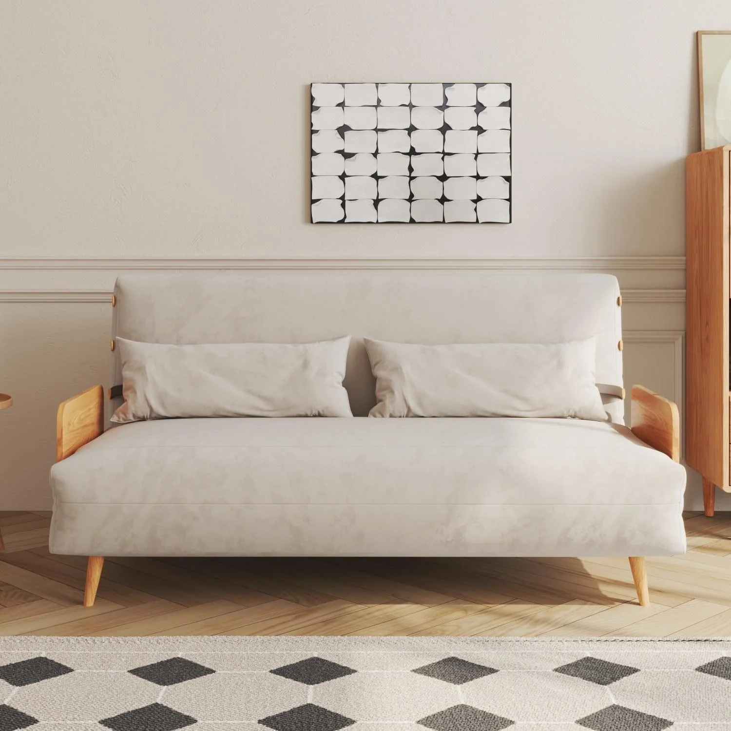 JASIWAY 59.1'' Modern Upholstered Sofa Bed