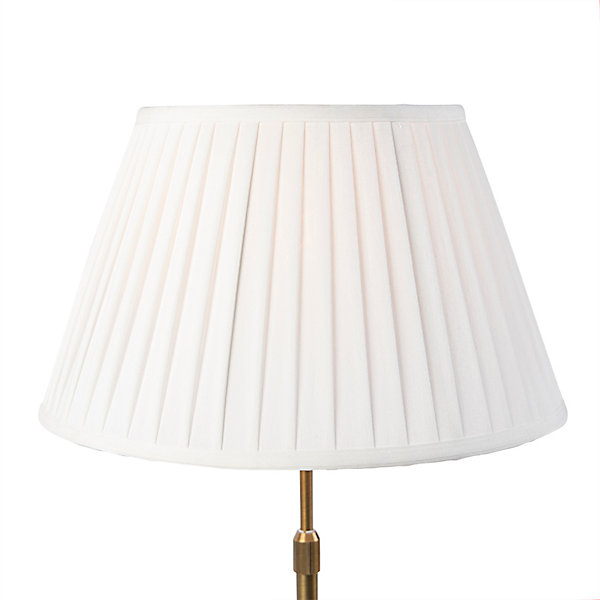 Lampe de table en bronze avec abat-jour plissé blanc 35 cm - Parte
