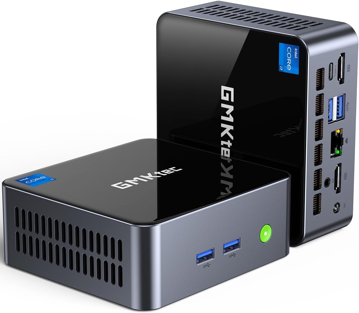 GMKtec Mini PC with Intel Core i7-1185G7 Processor (Up to 4.8 GHz) 16GB DDR4 1TB SSD NIC i226V RJ45 2.5G Iris Xe Graphics USB4.0 Desktop Mini Computers WiFi 6  BT 5.2/ DP  HDMI M2