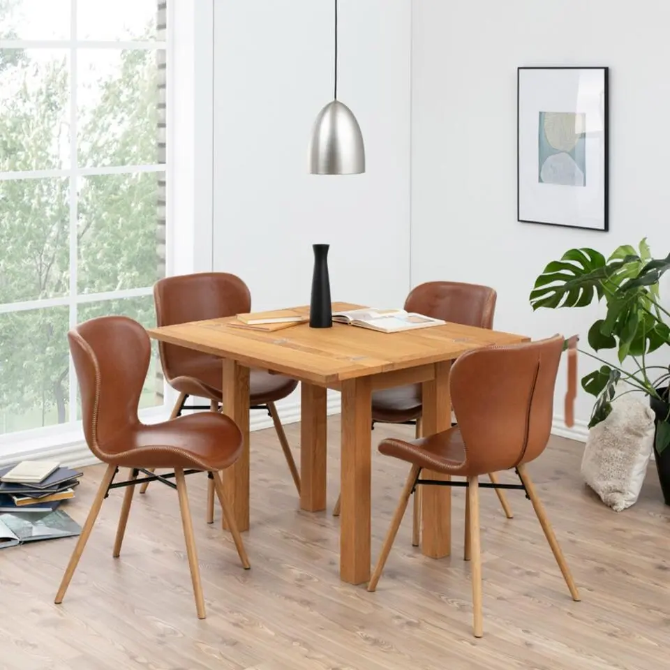 Eetkamerstoel Zaria PU-Leer BruinGiga Living - Set van 2