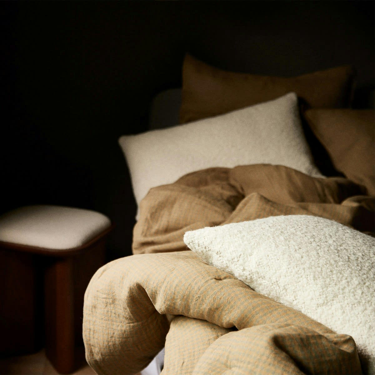 MAINTENANT - Housse de coussin en bouclette crème 40x65