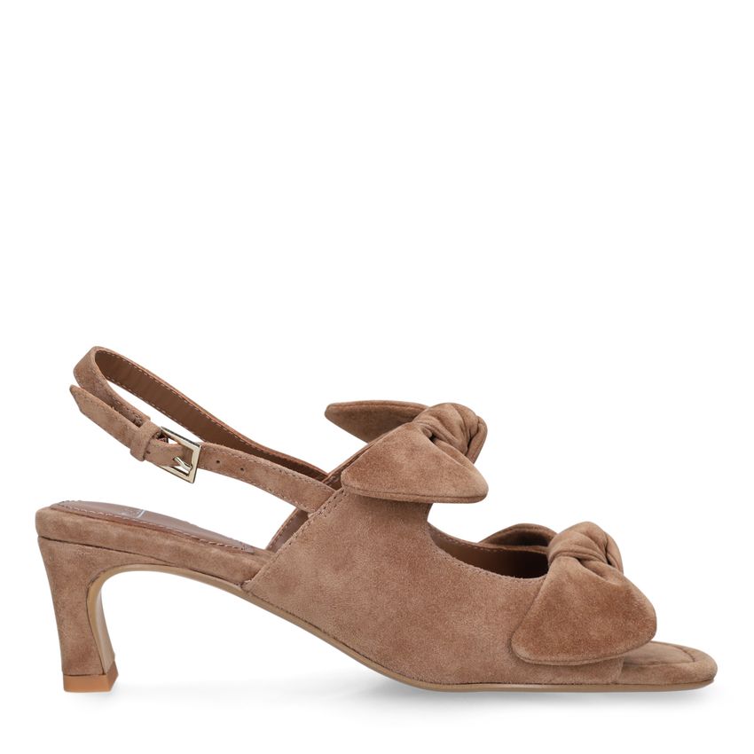 Manfield Bruine suède slingbacks
