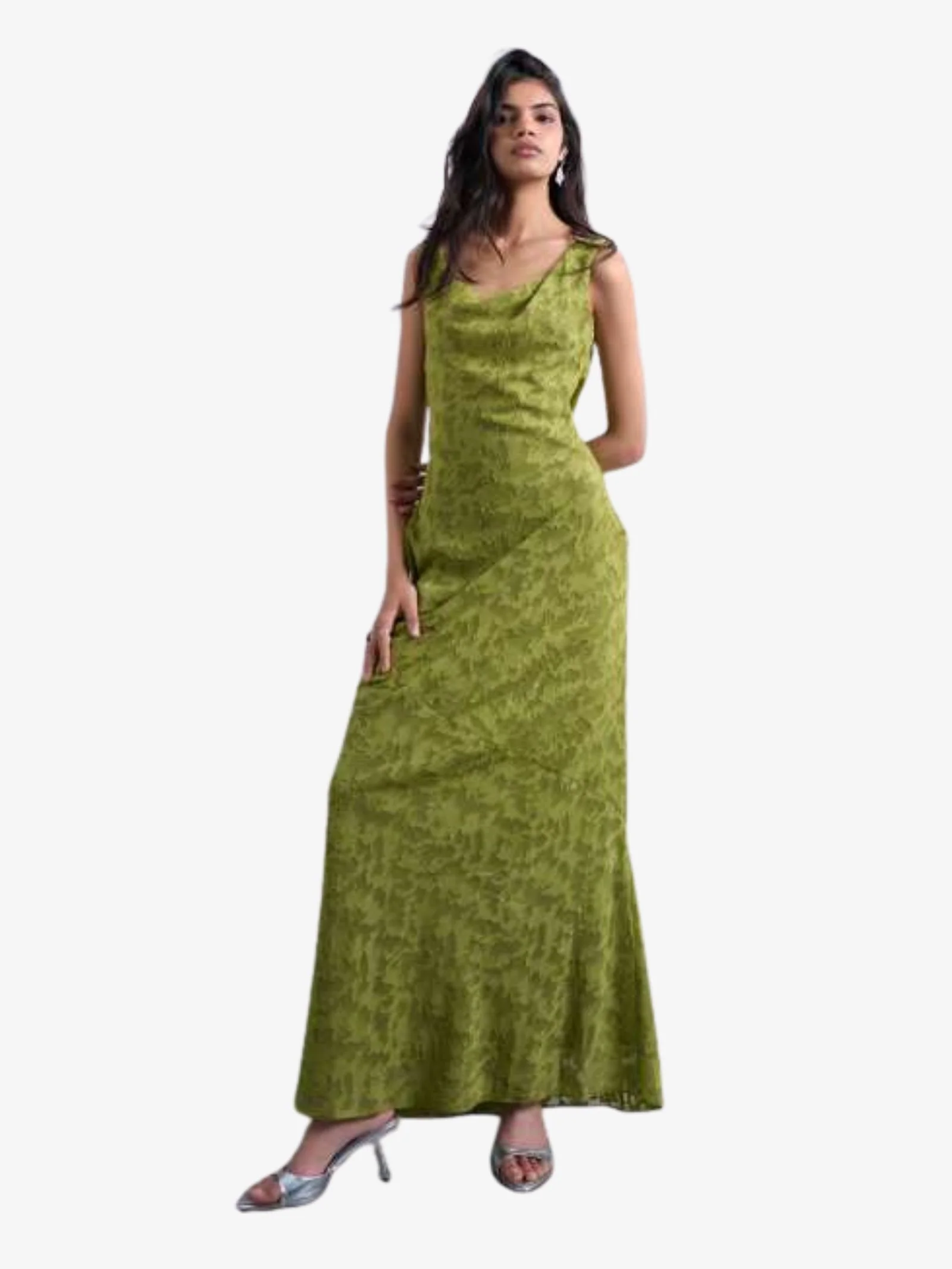 Devore Occasion Twist Shoulder Midi Dress