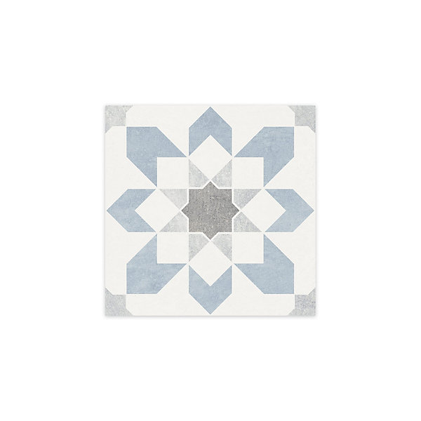 Carrelage effet Carreau ciment Levoria Bleu 22,3x22,3x0,9 cm Elior - Sol et mur intérieur (vendu par carton de 0,65 m²) - RO'MA CA