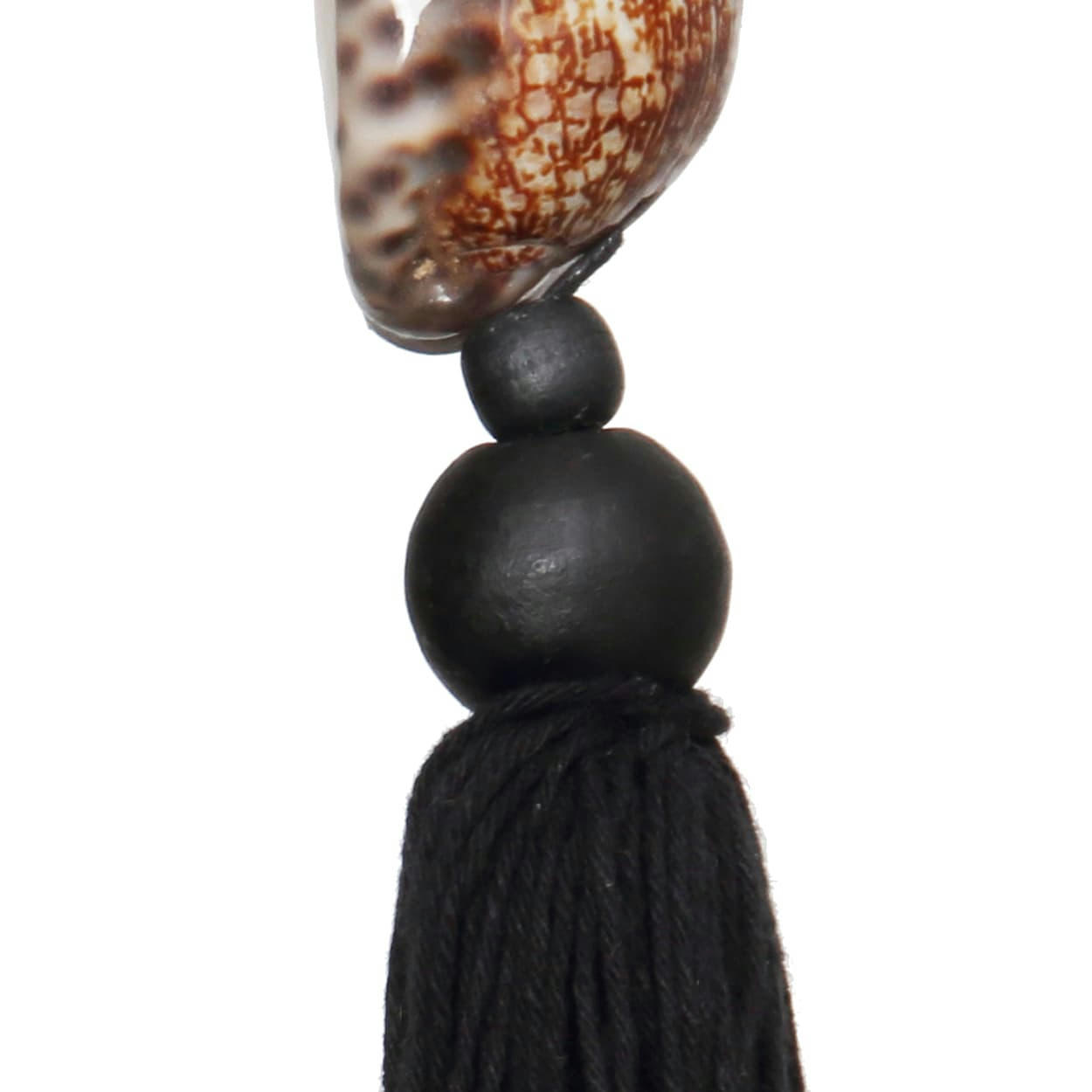 SUMBAWA - Porte-clés en coton et coquillage noir