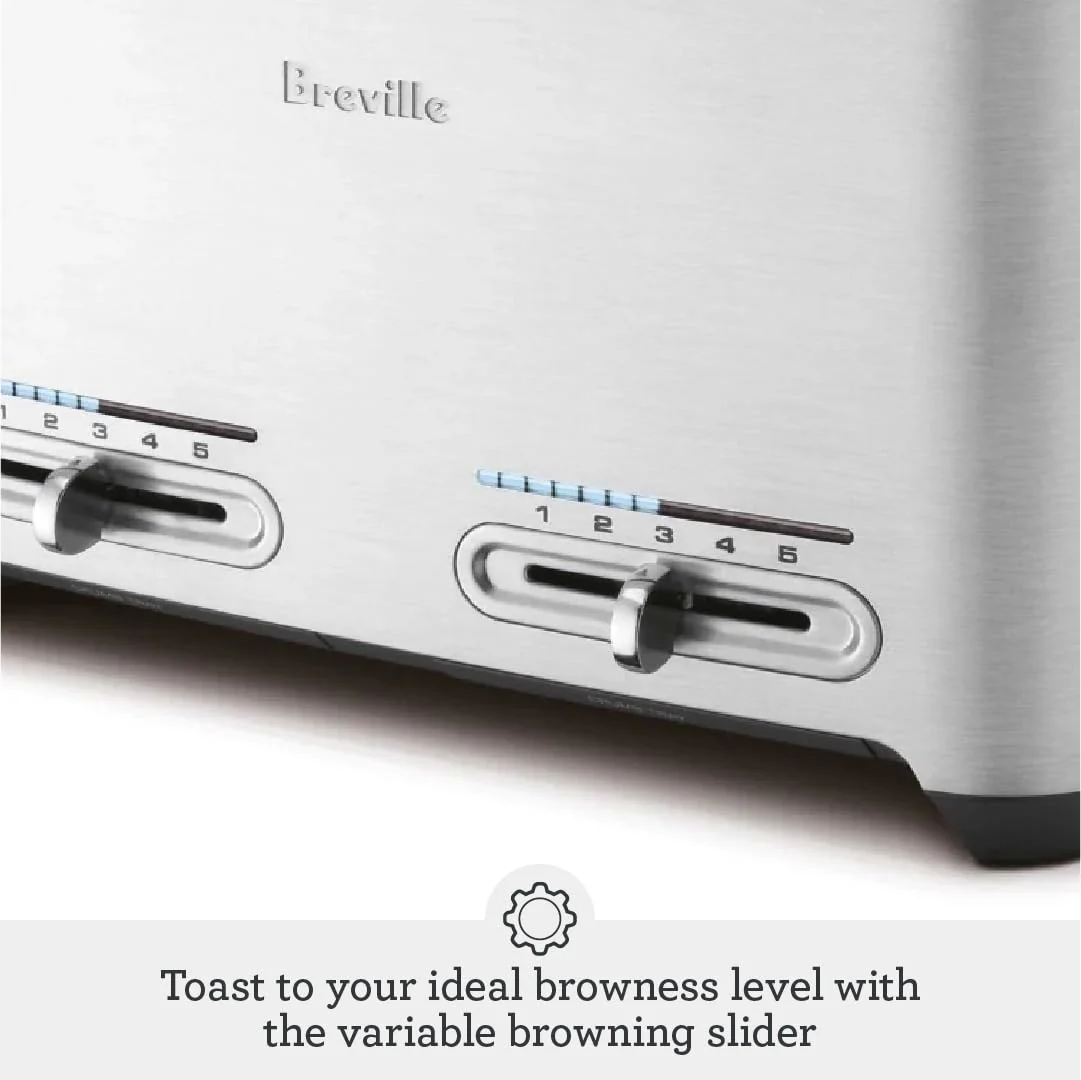 Breville Die-Cast Smart Toaster, 2-Slice, Brushed Stainless Steel(2-Slice)
