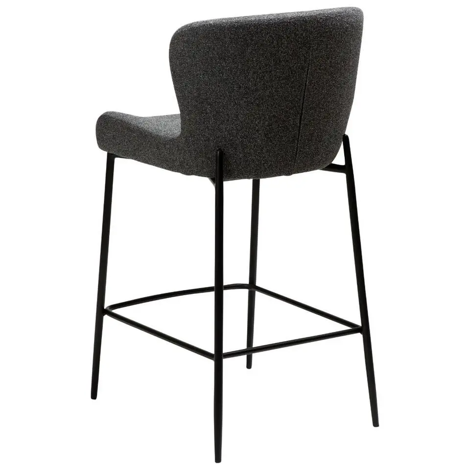 Hioshop Glam Dan-Form counterstoel boucl&eacute; donkergrijs