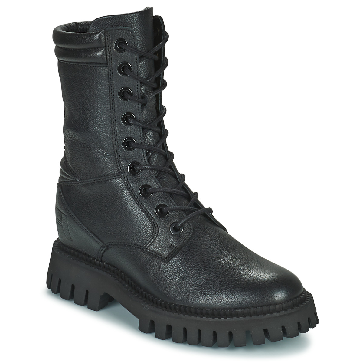 Freelance - LUCY COMBAT LACE UP BOOT - Black