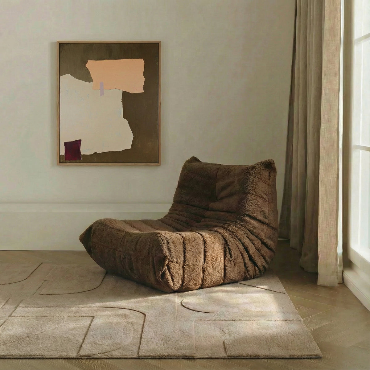 Mrcarpet Vloerkleed Scandinavisch taupe hoog/laag donna 200 x 290cm
