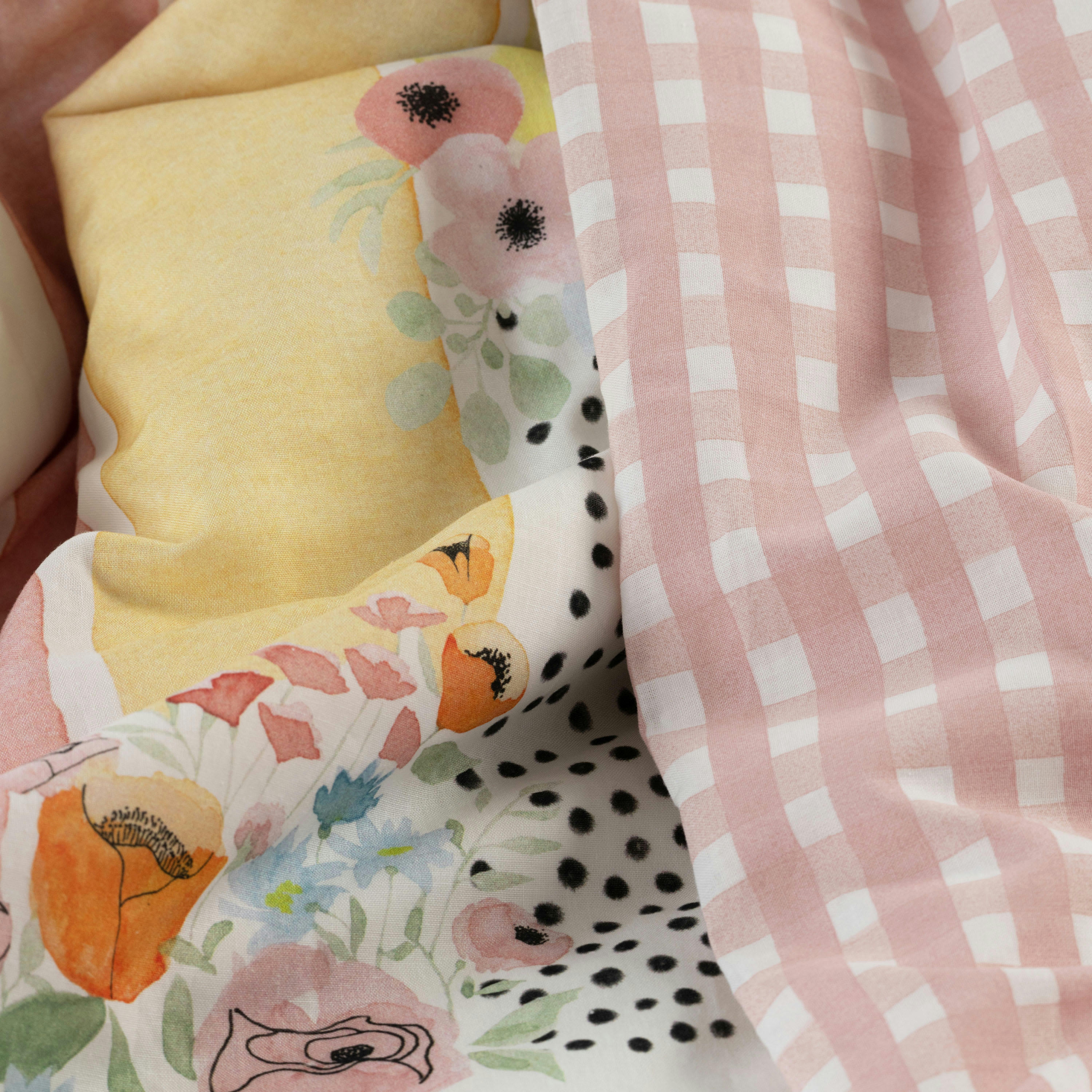 REVE DOR - Housse de couette réversible pur coton bio  rose 200x200