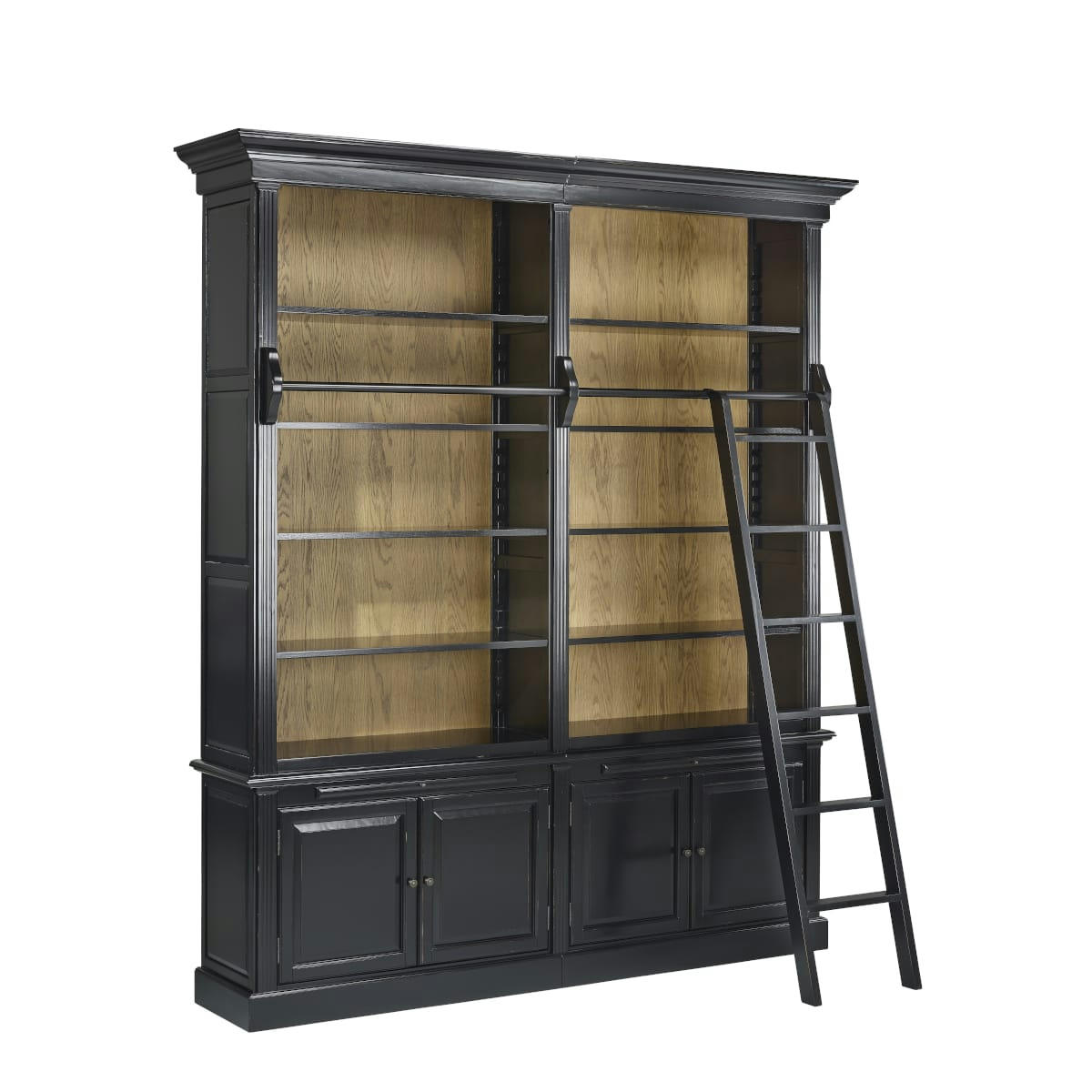 MAISON DE CAMPAGNE - FRANCOIS - Bibliothèque en bois patine antiquaire noire