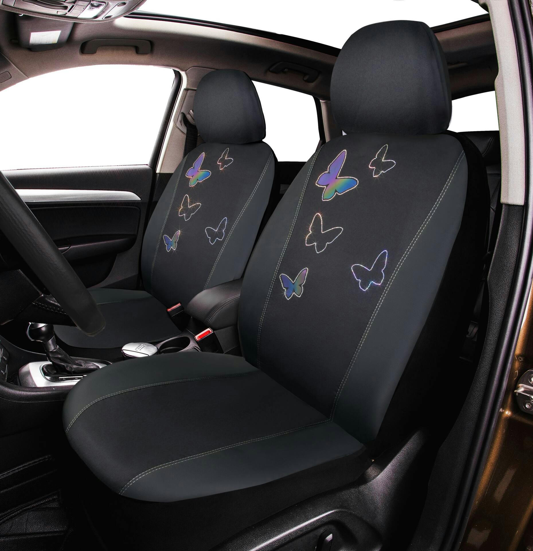 AutoTrends Reflective Butterfly Seat Cover, 2-pk