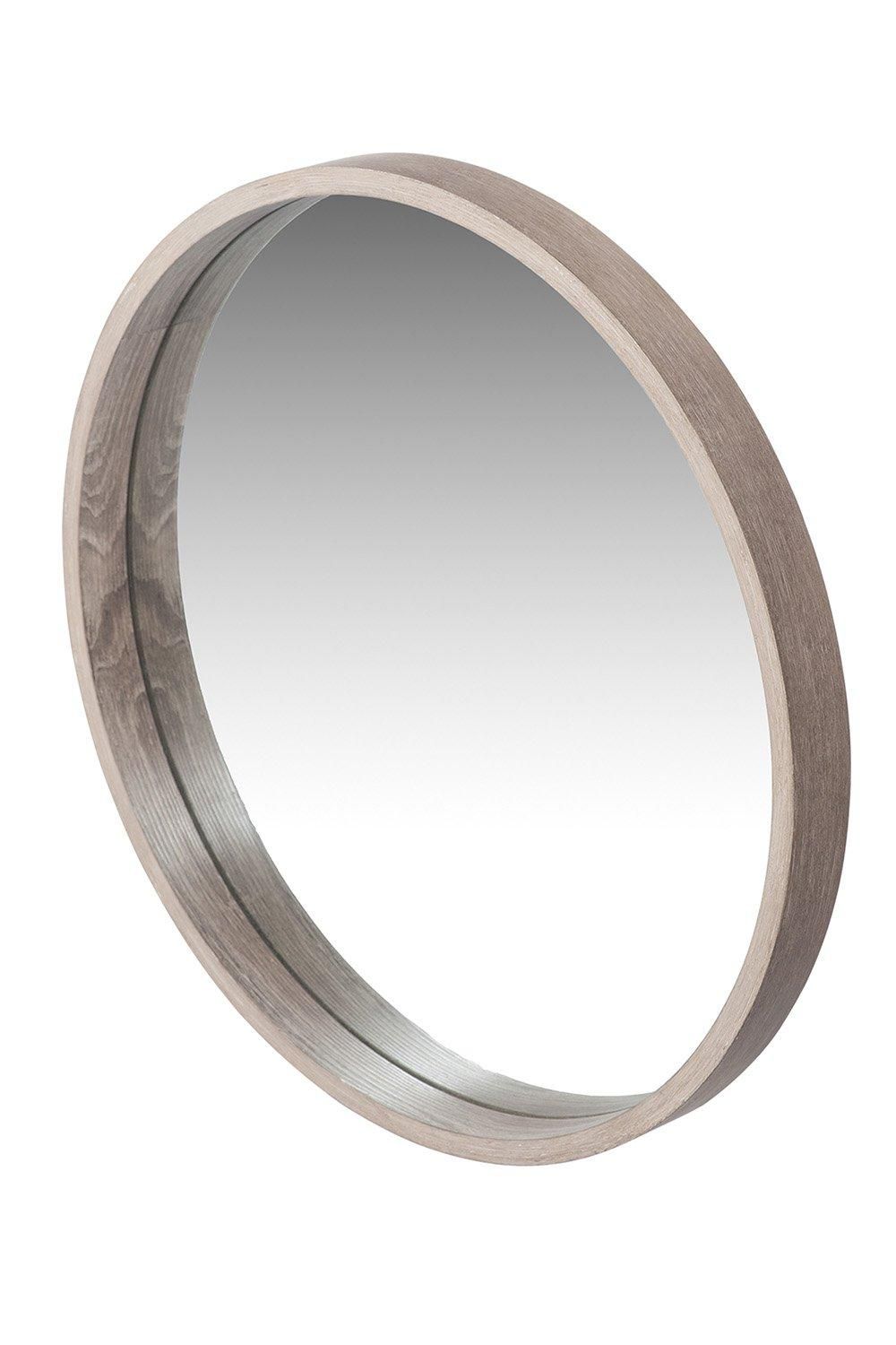 Ruma Natural Wood Lipped Round Glass Wall Mirror