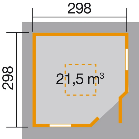Gartenhaus »149 5-Eck«, Holz, BxHxT: 380 x 315 x 298 cm (Außenmaße inkl. Dachüberstand)