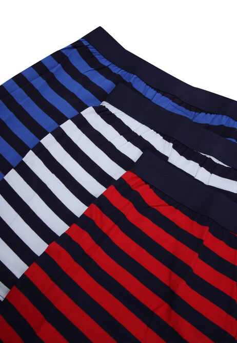 Mens 3pk Red Stripe Loosefit Boxers