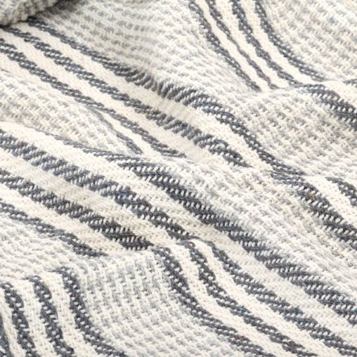 NNEVL Throw Cotton Stripes 160x210 cm Grey and White