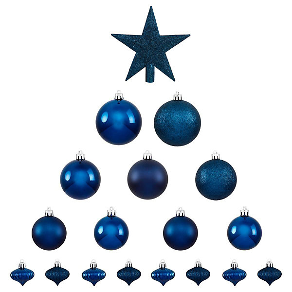Kit décos de sapin 18 pièces bleu nuit - feeric lights &christmas