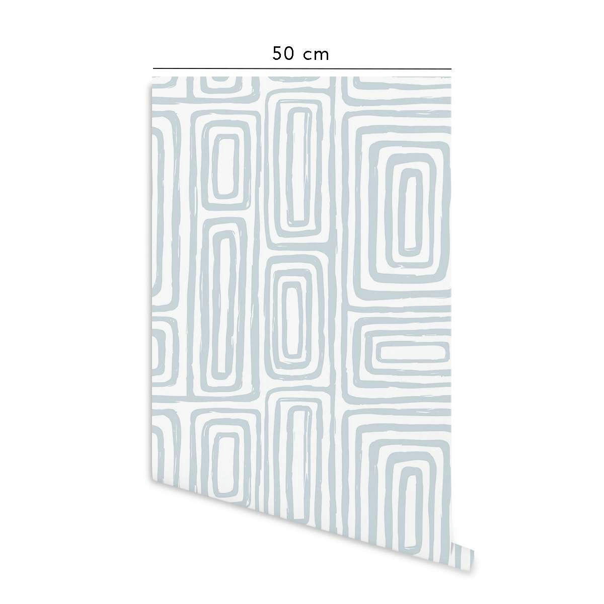 INKLINE - Papier peint vinyle adhésif ligne d'encre bleu 50x300 cm