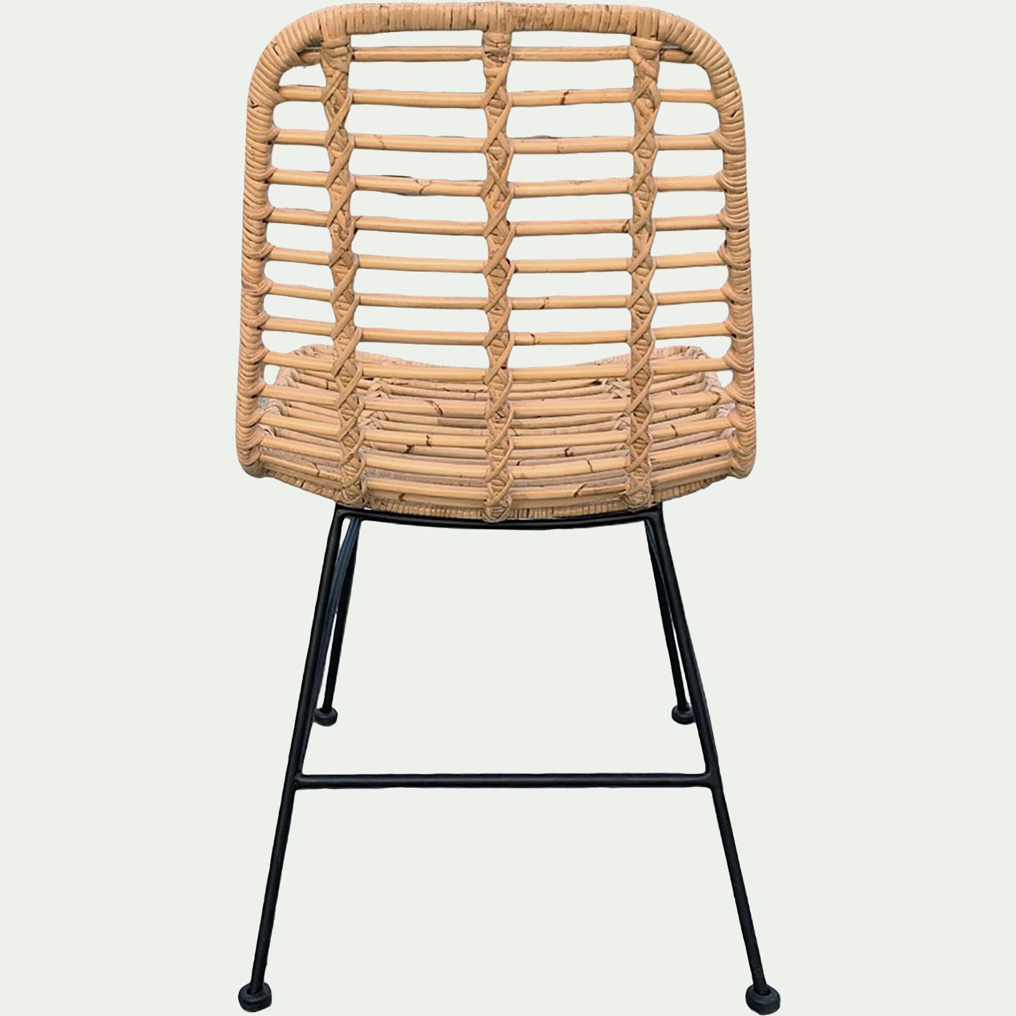 CUERS - Chaise en rotin tressé et acier - naturel