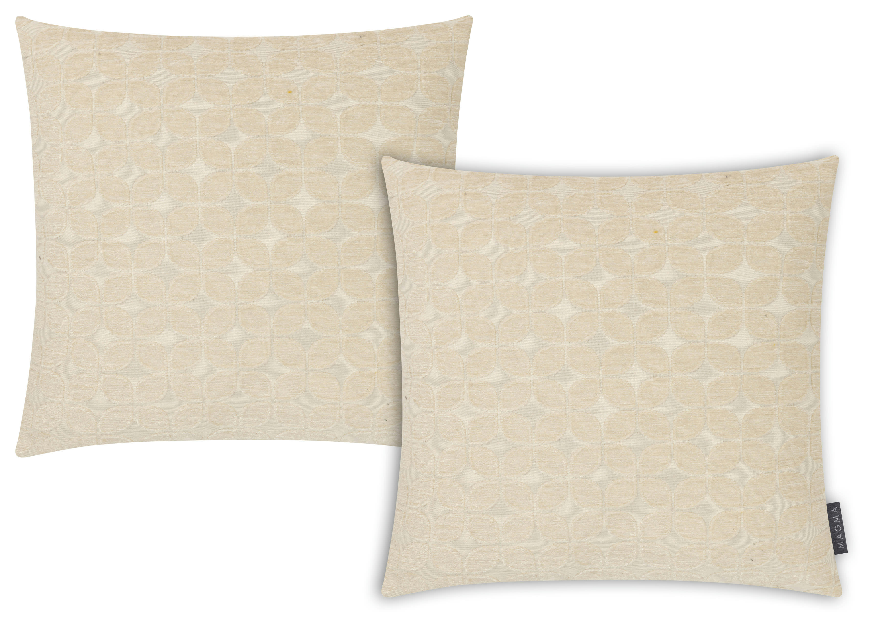 JAVA - Housses de coussin jacquard velours ivoire-Lot de 2 - 45x45