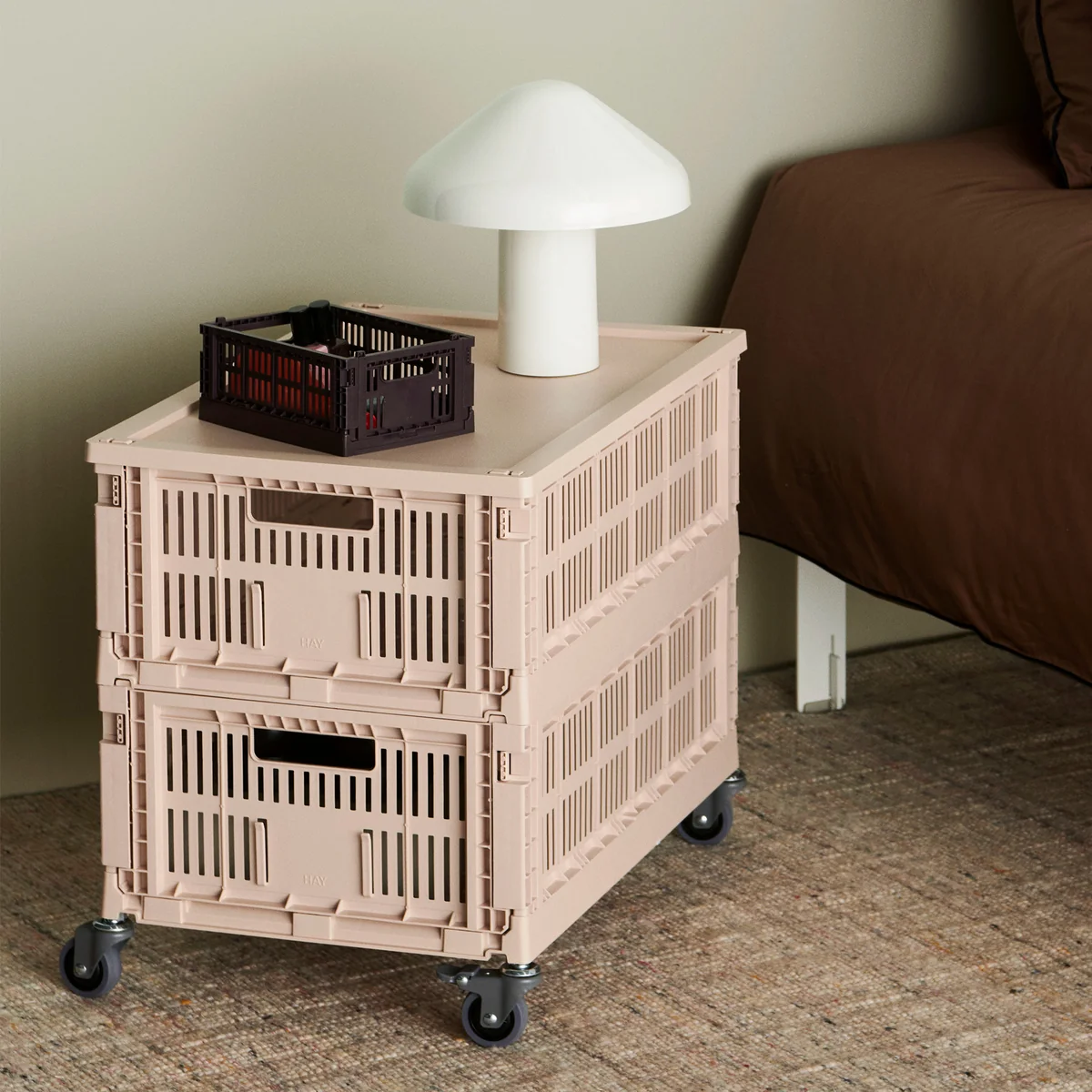 HAY - Colour Crate Beistelltisch auf Rollen, large