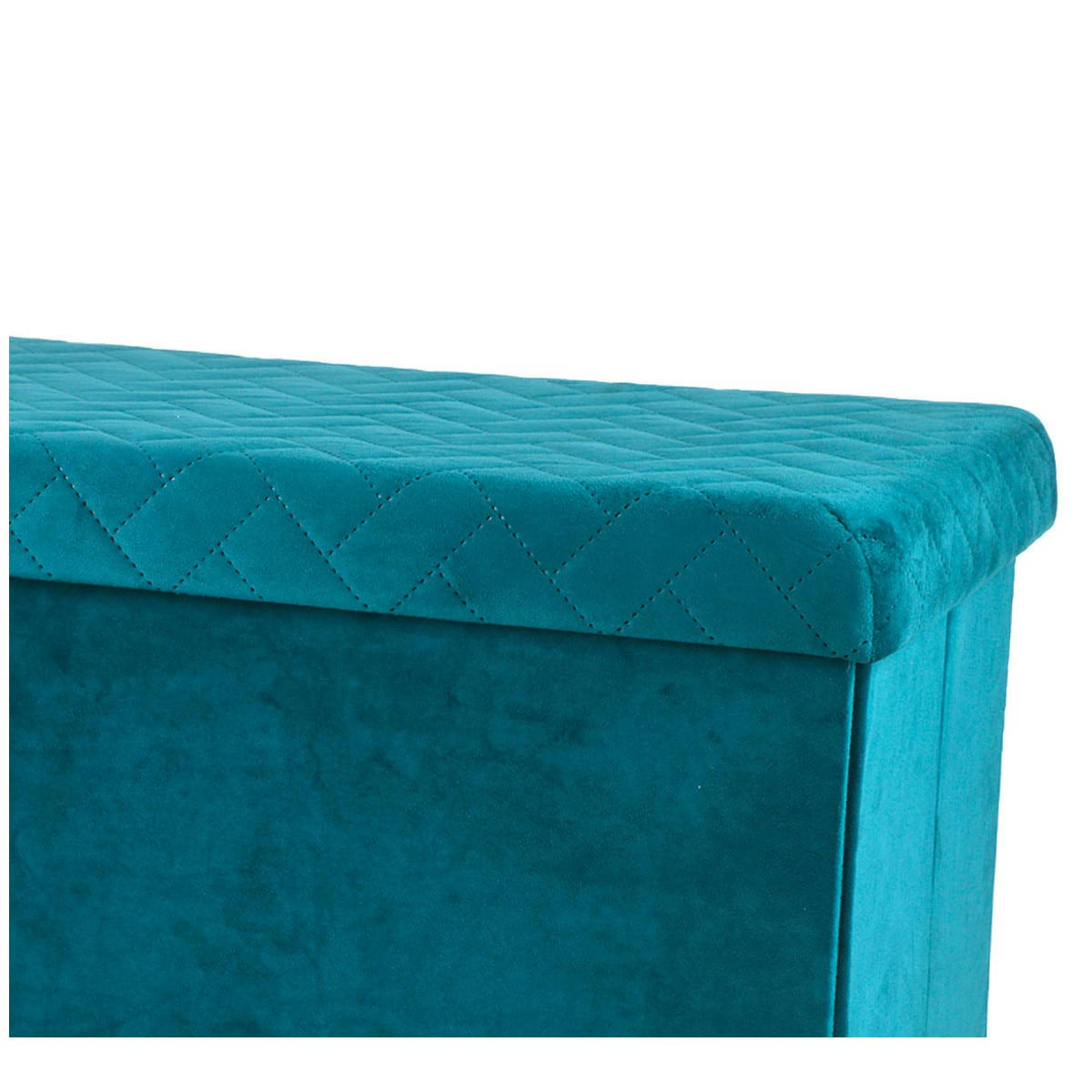 - Banquette coffre de rangement velours vert - 76x37.5x37.5cm