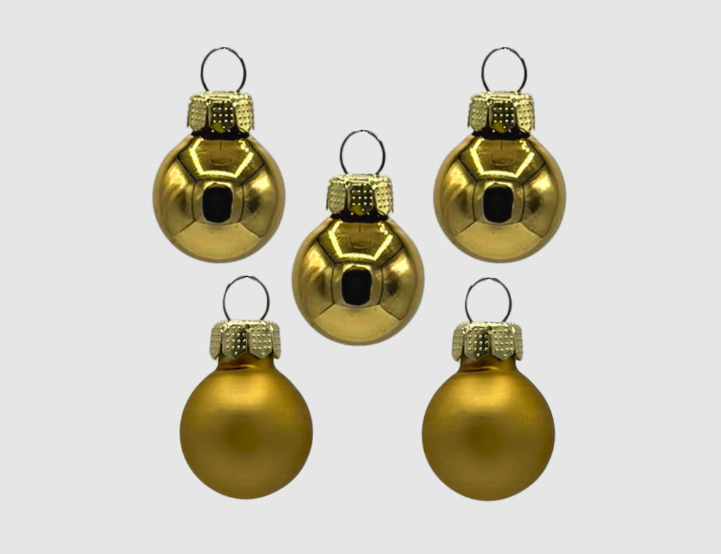 Weihnachtskugeln Gold Glas Ø2cm matt & glänzend
