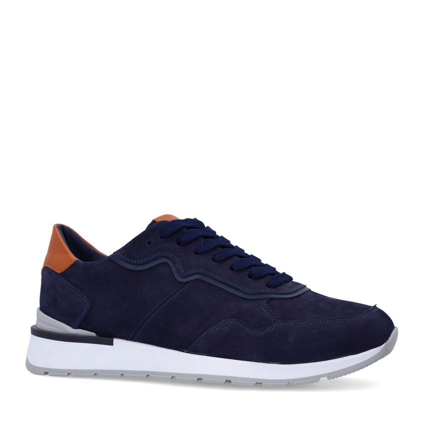 No Stress Donkerblauwe nubuck sneakers