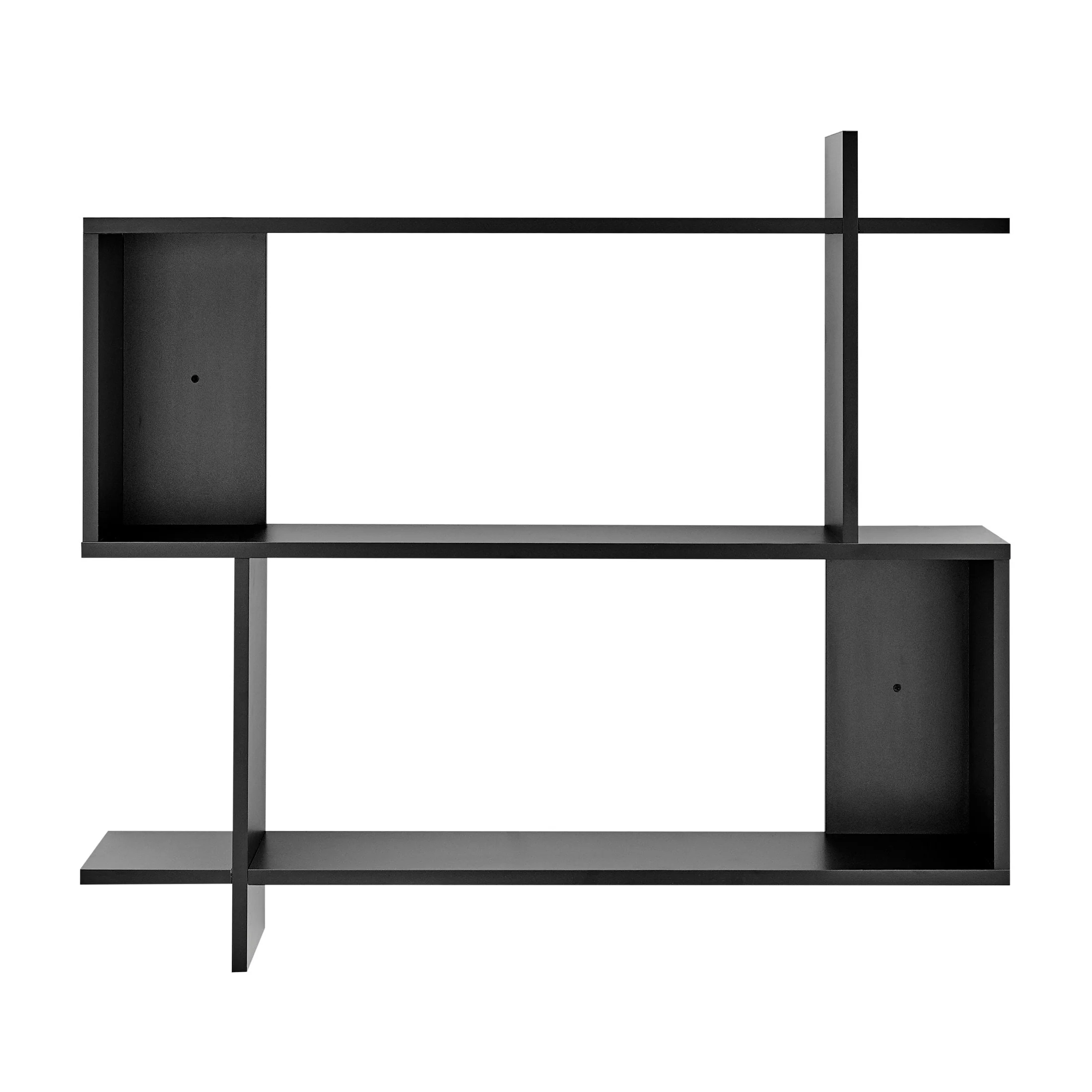 Danya B. Manasa Floating Geometric Kilter Two-Tier Wall Shelf
