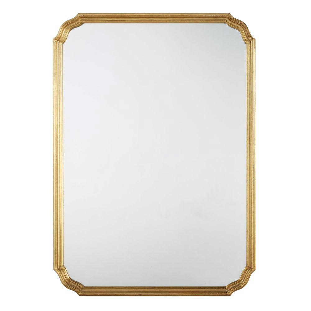 VAQUI - Miroir rectangulaire à moulures dorées 80x110