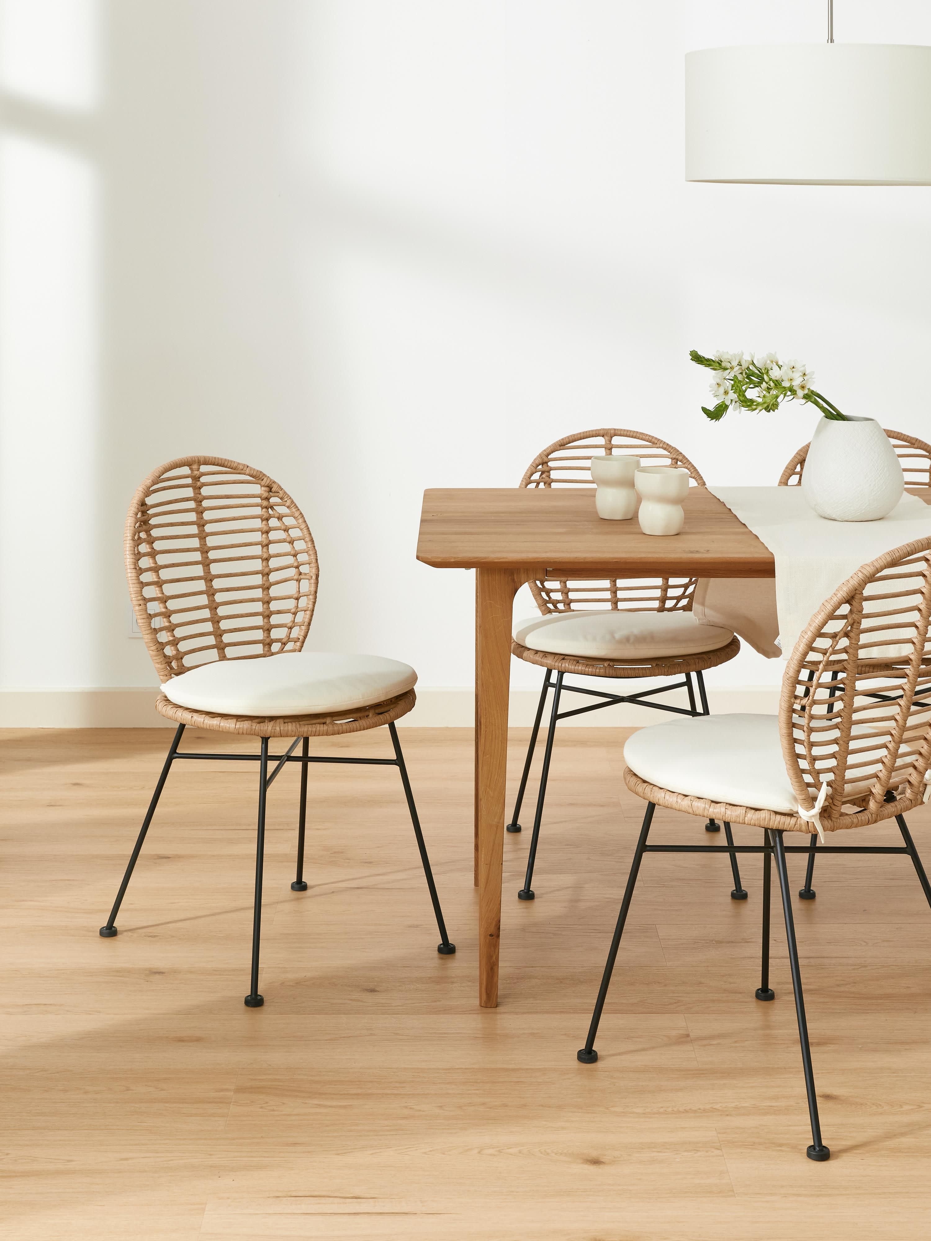 Polyrattan-Stühle Cordula mit Sitzkissen, 2er-Set
