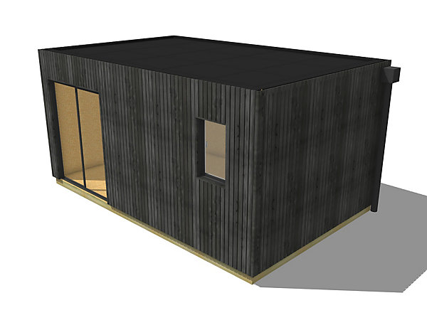 Annexe de jardin bois en bois 5,5 x 3,5 x 2,7 m avec plancher isolé