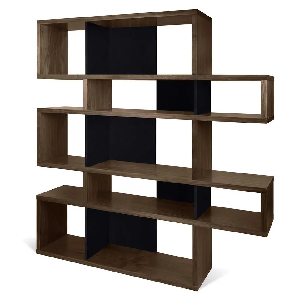 Boekenkast Lisbon 2 - walnoot/zwart