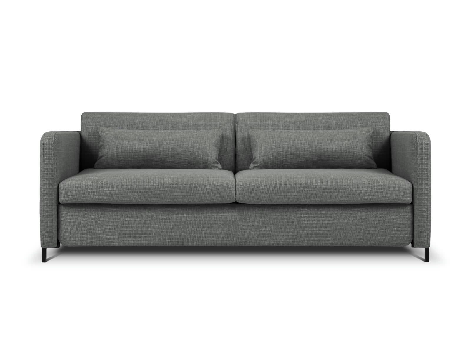 YANIS - Canapé Convertible 3 places en Tissu Structurel Gris