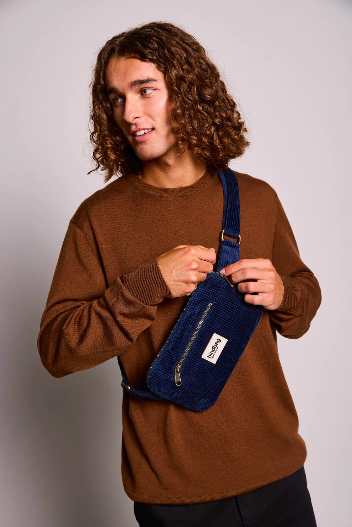 Sac banane Harry Velours Marine