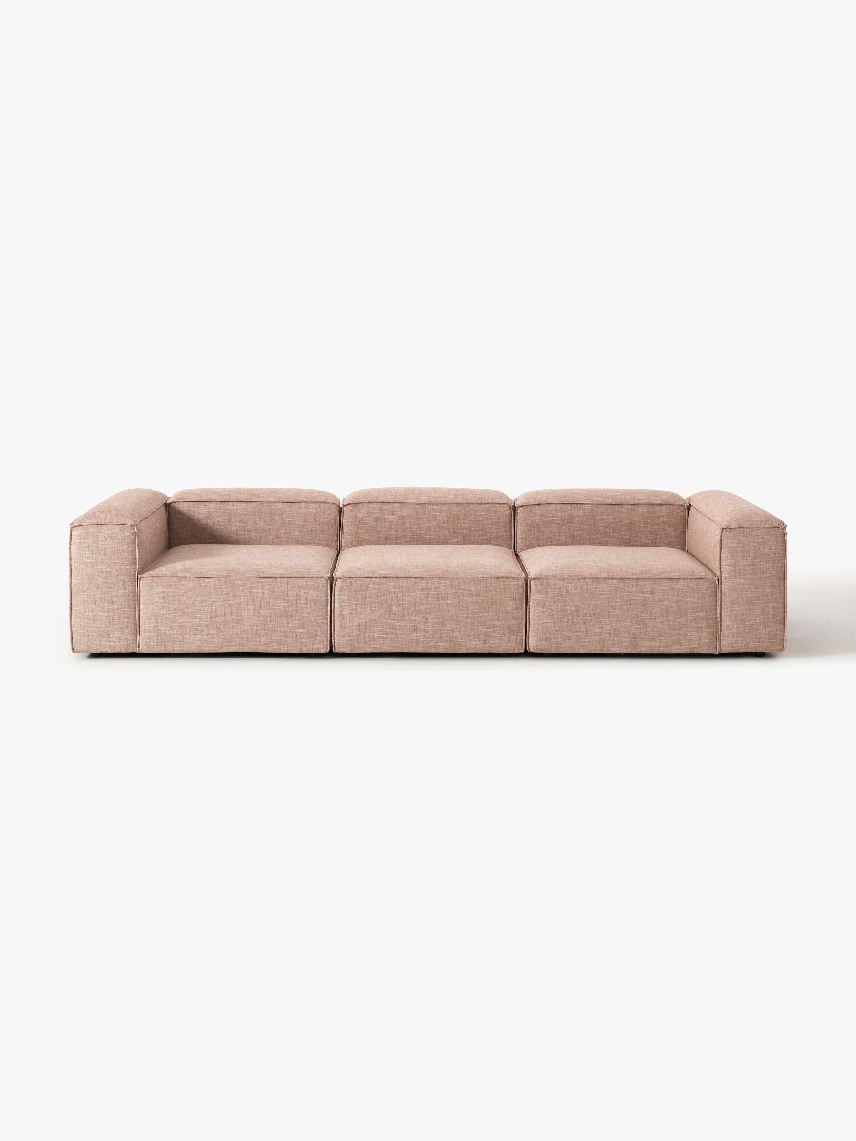Modulares Sofa Lennon (4-Sitzer) aus Leinen-Mix