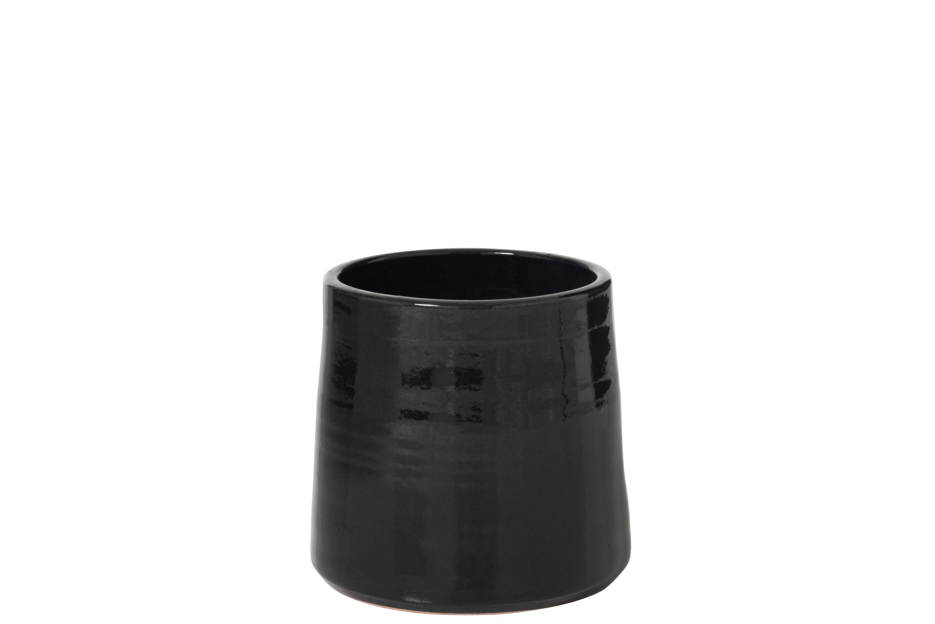 J-Line bloempot Rond - keramiek - zwart - medium - Ø 23 cm