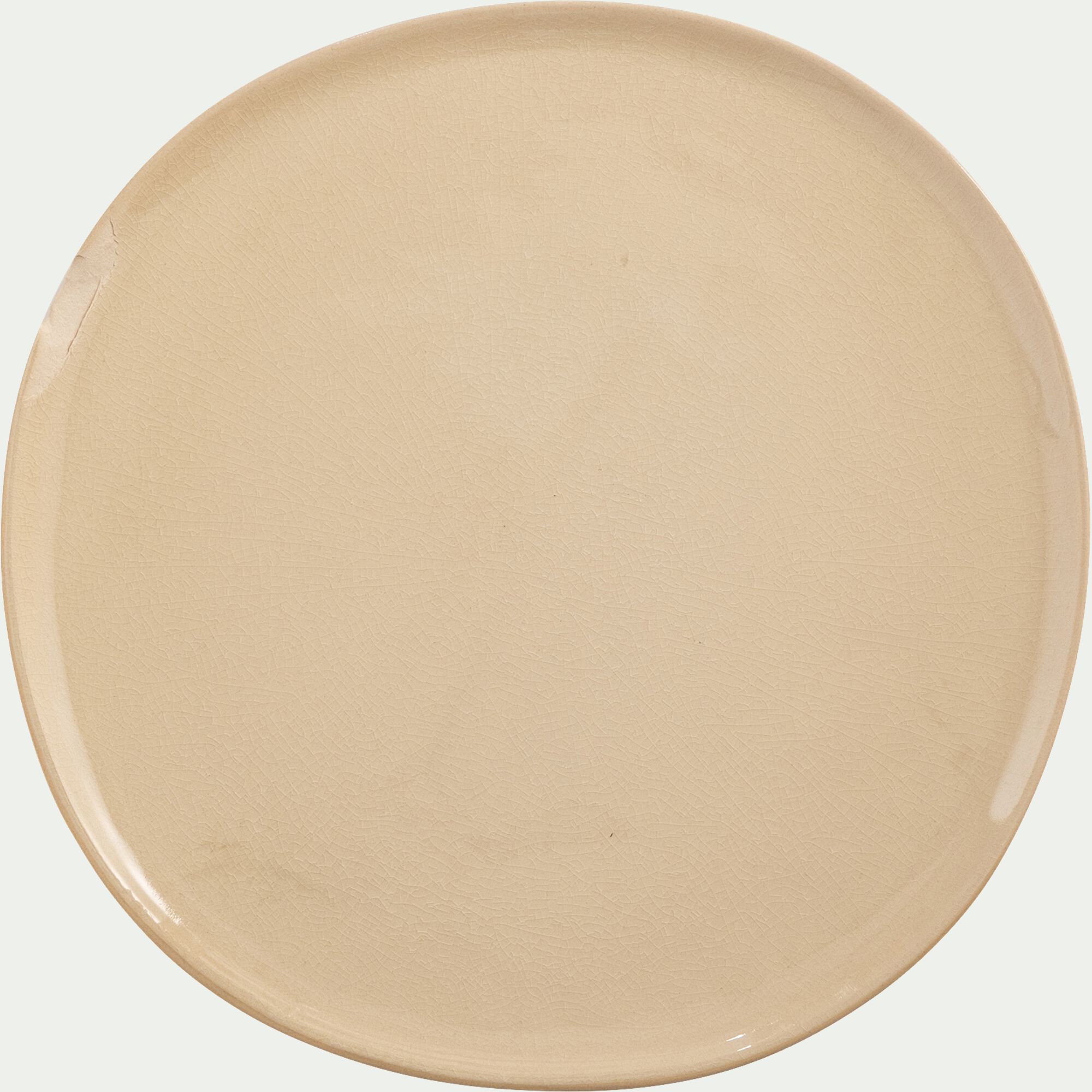 HOUM - Assiette plate à bord haut en grès D27cm - blanc ventoux