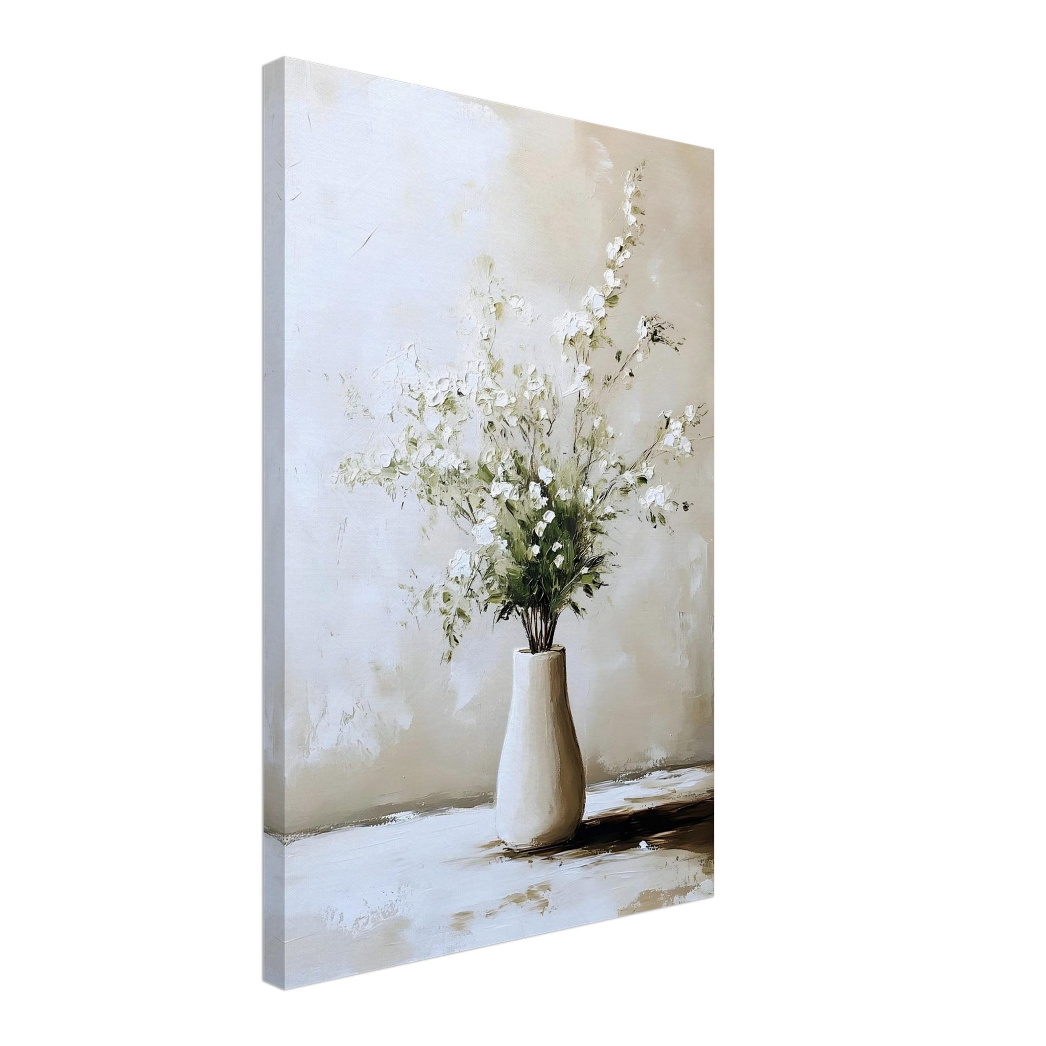 Artfulprints Canvas Artistic flowers in a vase canvas - 40x60 cm - Wit