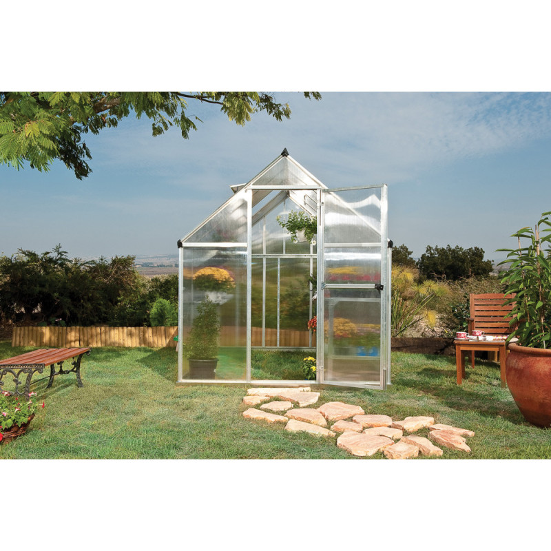 Serre en polycarbonate Mythos argentée 4,4 m² CANOPIA
