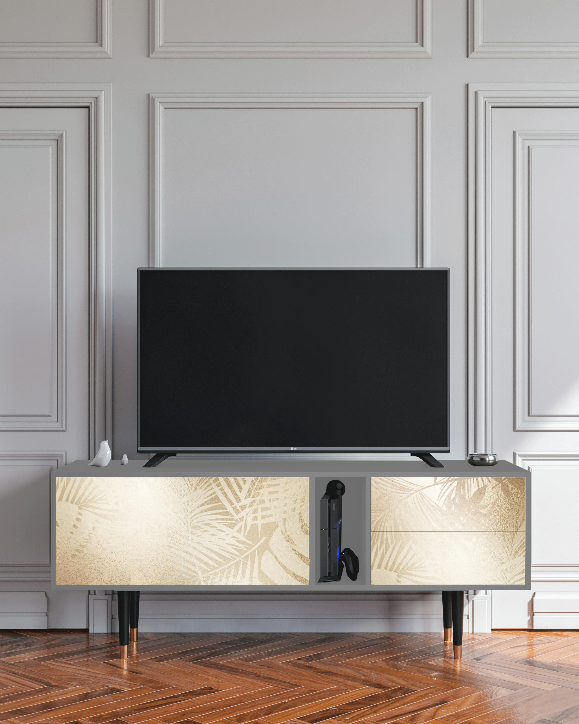 PLANT OF THE DESSERT - Meuble TV  sable 2 tiroirs et 2 portes L 170 cm