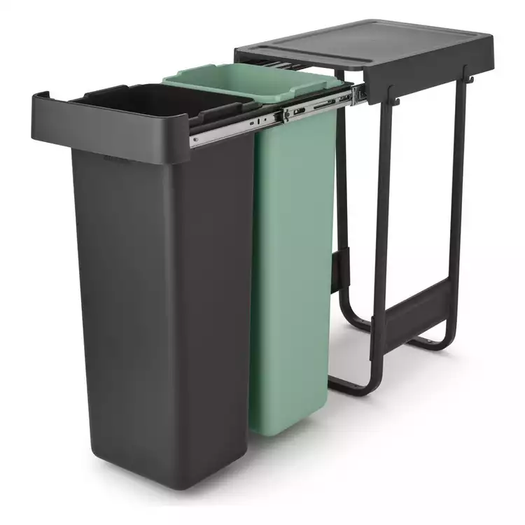 Brabantia Sort & Go 2x30 Litre Built-in Bin - Dark Grey