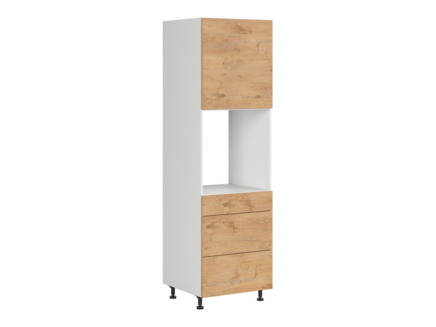 Szafka pod zabudowę piekarnika Hamper 60 cm z szufladami dąb lancelot