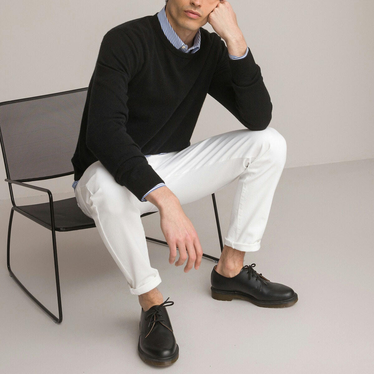 Pull col rond en cachemire, made in Europe