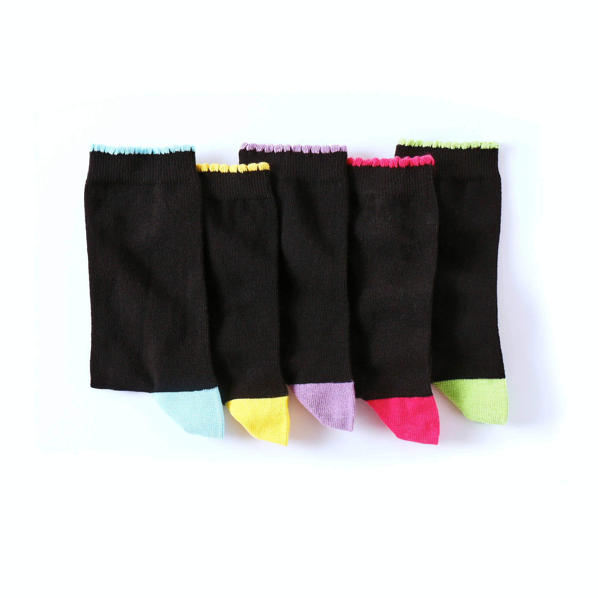 Mi-chaussettes contrastées - lot de 5 paires