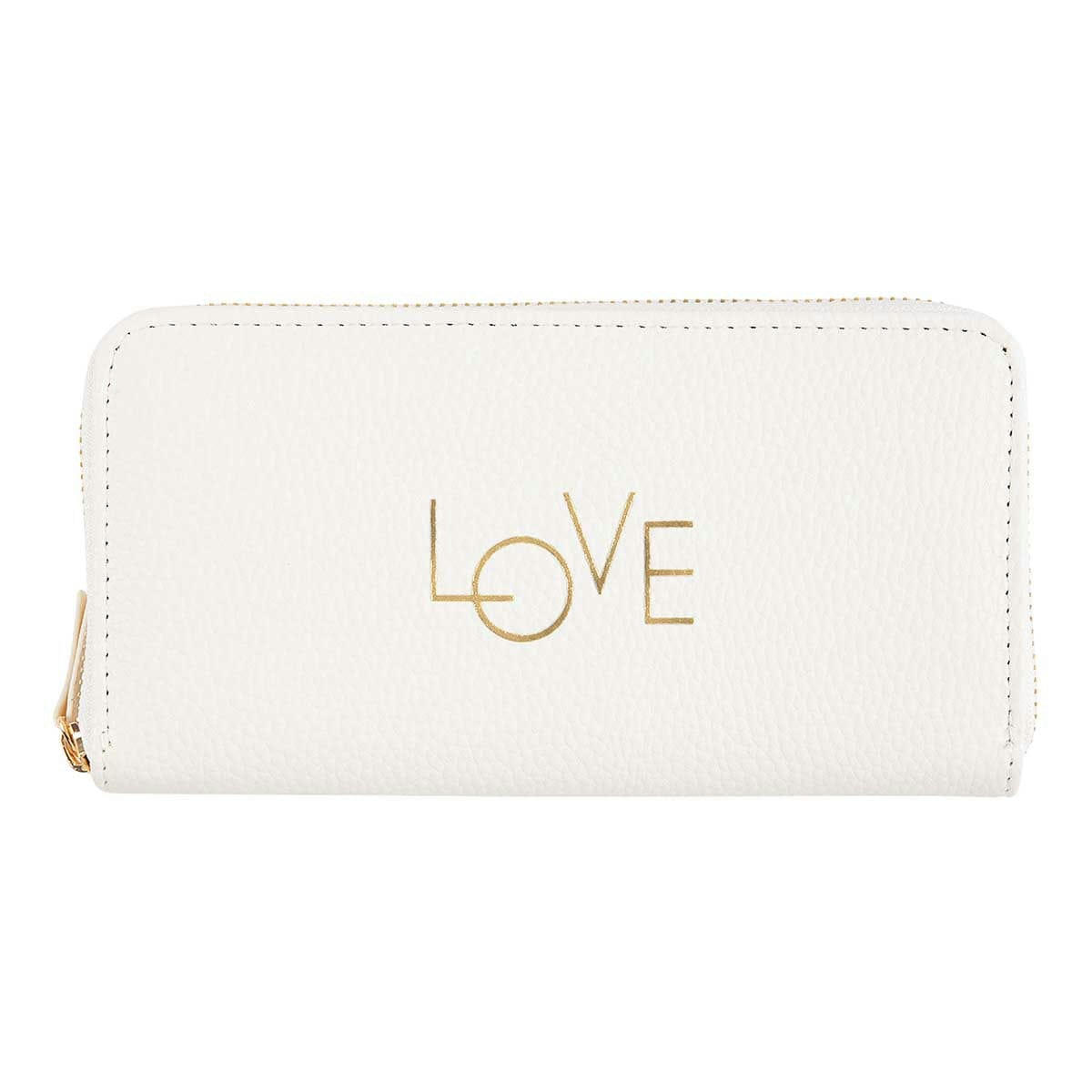 - Grand Portefeuille Femme - Love - Blanc