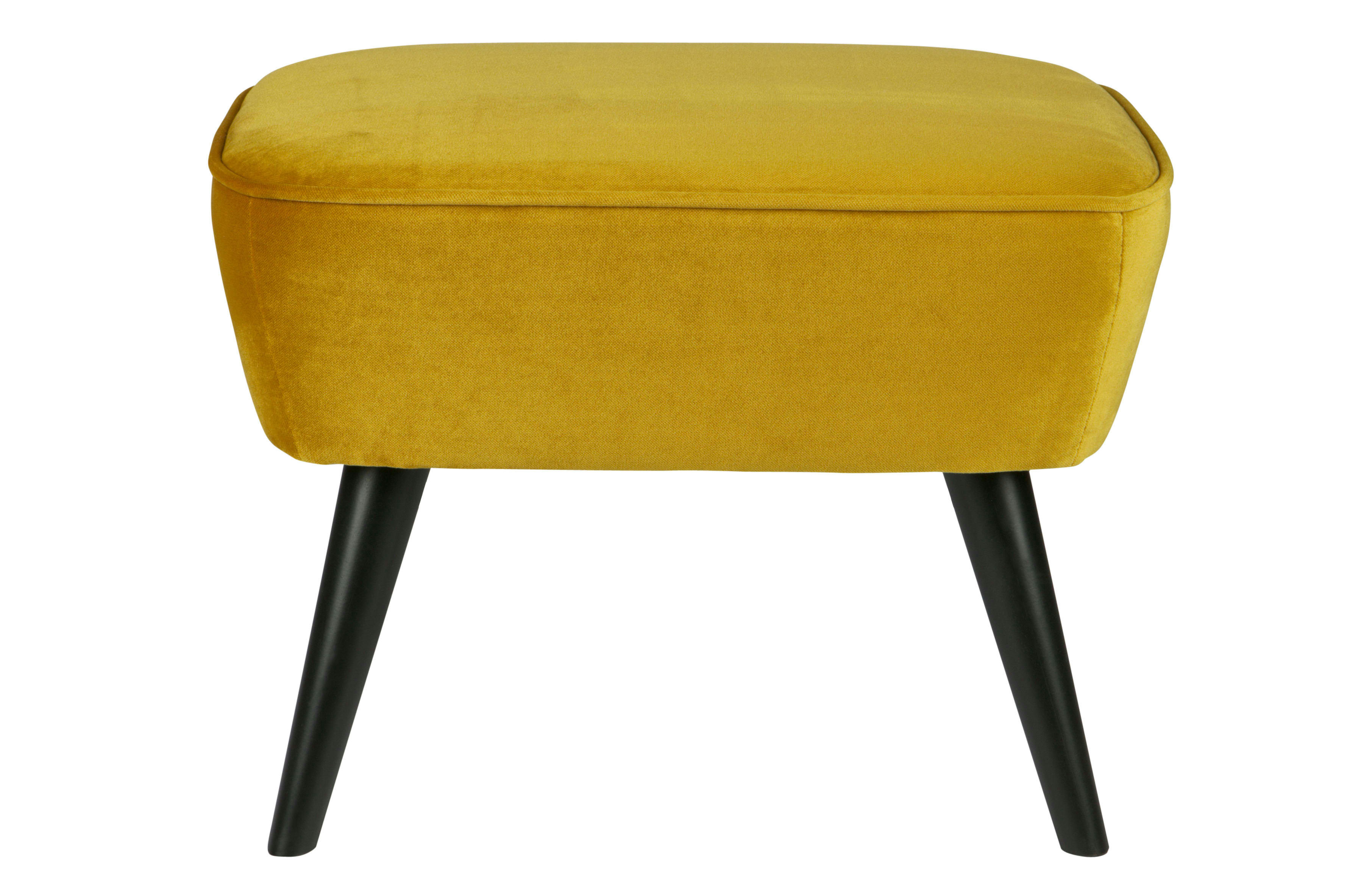 SARA - Repose-pieds velours design scandinave moutarde