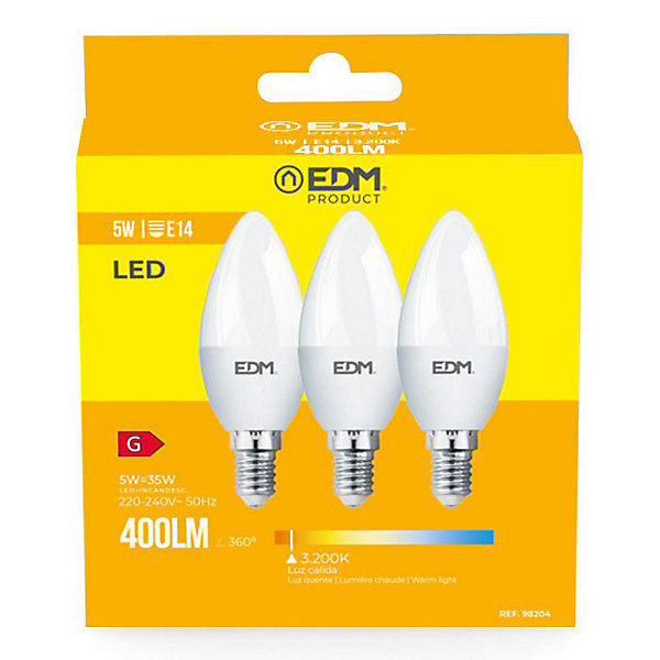 Lot de 3 Ampoules LED E14 5W F